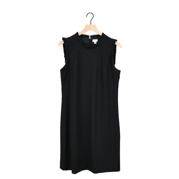 J. Crew Ruffleneck Suiting Dress Black Size 10 NWT - Picture 1 of 8